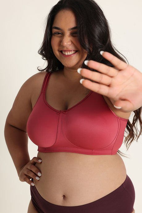 Zivame True Curv Single Layered Non Wired Full Coverage Lightweight Super Support Bra - Garnet Rose — image 6